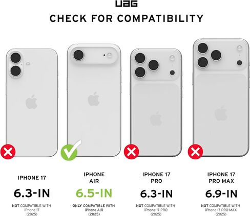 URBAN ARMOR GEAR UAG مصممة لهاتف iPhone Air Case Pathfinder Clear + حزمة حبل للمعصم - متوافقة مع الغطاء الواقي من الدرجة العسكرية MagSafe، أزرق in Saudi Arabia
