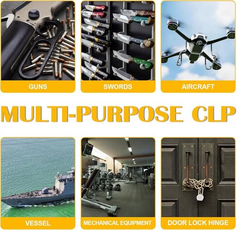3.7oz CLP Gun Cleaning Oiler Oiler ومنظف البندقية ورذاذ الزيت يتضمن مسحات قماشية قابلة لإعادة الاستخدام ورقع لصيانة الأسلحة النارية ومنع الصدأ in Saudi Arabia