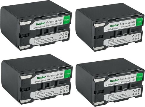 Kastar 3-Pack SB-L480 استبدال بطارية سامسونج VP-L750 VP-L750D VP-L770 VP-L800 VP-L800U VP-L850 VP-L850D VP-L870 VP-L900 VP-L906 VP-L907 VP-L907i VP-M50 VP-M51 VP-M52 VP-M53 VP-M54 VP-W60 in Kuwait