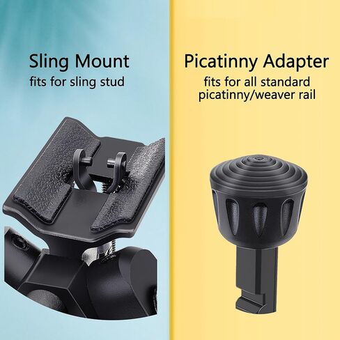Zeadio Pivot Tiltable Bipod with Sling Mount and Adapter for Picatinny Weaver Rail, 7 to 10 Inches (F19S) in Saudi Arabia