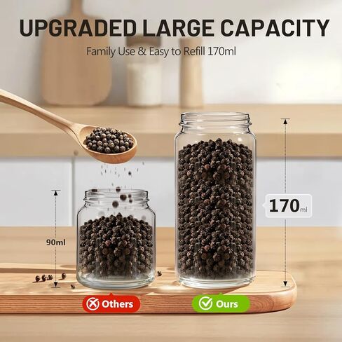 مجموعة Gravity Electric Salt and Pepper Grinder ، مطاحن USB مصنوعة من الفولاذ المقاوم للصدأ مع زجاج طويل القامة ، ضوء LED ، خشن قابل للتعديل ، مثالي للمطبخ وتناول الطعام (2 مساءً) in Kuwait