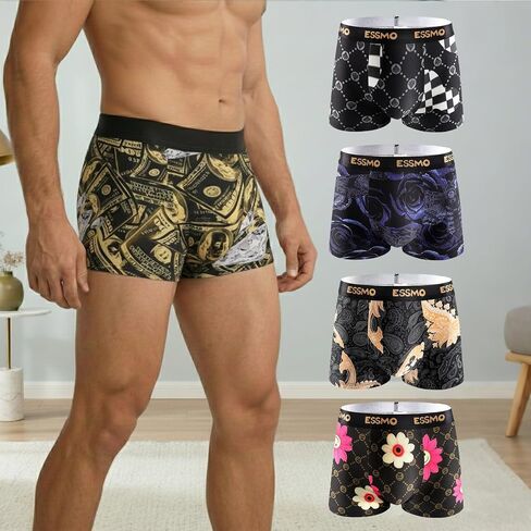 5 Pack Men's Boxer Briefs Durable Soft Support Pouch No Ride up Breathable Underwear for Men in Saudi Arabia