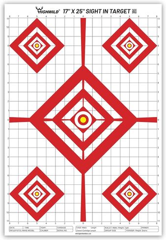 هدف ورقي من Highwild Sight في نطاق الرماية - 17 × 25 بوصة - مناسب للمسدسات والبنادق والبنادق الهوائية وبنادق BB in Saudi Arabia