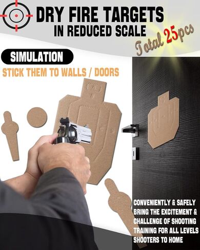 5 Set 25 Pcs Dry Fire Targets Cardboards in Reduced Scale, Cardboard Targets for Shooting Silhouette Simulation Style, Competition Torso Target Shooting Range Practice in Saudi Arabia