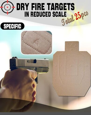5 Set 25 Pcs Dry Fire Targets Cardboards in Reduced Scale, Cardboard Targets for Shooting Silhouette Simulation Style, Competition Torso Target Shooting Range Practice in Saudi Arabia