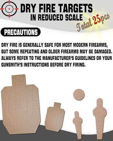 5 Set 25 Pcs Dry Fire Targets Cardboards in Reduced Scale, Cardboard Targets for Shooting Silhouette Simulation Style, Competition Torso Target Shooting Range Practice in Saudi Arabia
