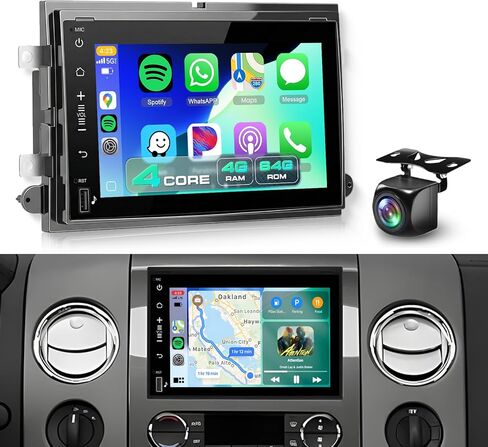 4 Core+64g Android Car Radio for Ford F150 2004-2008 ، Ford F250/F350 2006-2014 ، مع Carplay Android Auto DSP ، 7 بوصة HD IPS شاشة اللمسات Bluetooth Car مع GPS wifi FM/RDS SWC كاميرا SWC in Saudi Arabia