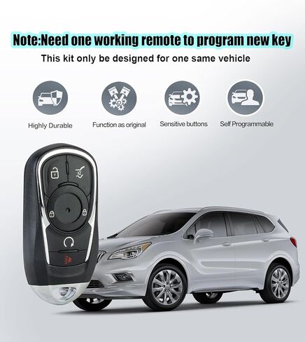 استبدال مفتاح السيارة الذكي القابل للبرمجة عن بعد لـ 2017-2020 Buick Envision دخول بدون مفتاح 315 ميجا هرتز HYQ4AA (طقم جهاز تحكم عن بعد قابل للبرمجة ذاتيًا) in Kuwait