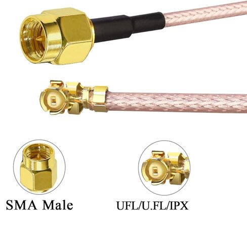 TUOLNK SMA إلى IPX MHF1 كابل محوري SMA ذكر التوصيل إلى UFL IPX WiFi هوائي تمديد كابل لوحدة بلوتوث WiFi لوحات RG178 4 بوصة (10 سم) 5 قطع in Saudi Arabia