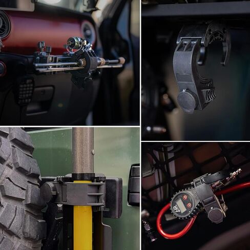 مجموعة حامل مجرفة مطاطية مع قفل يناسب أدوات قطر 0.79 بوصة - 1.79 بوصة، مقابض سريعة الفك لرف سقف السيارة على الطرق الوعرة، لوحات مولي، شاحنات الدفع الرباعي UTV ATV M6 Nut in Kuwait