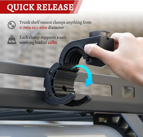 مجموعة حامل مجرفة مطاطية مع قفل يناسب أدوات قطر 0.79 بوصة - 1.79 بوصة، مقابض سريعة الفك لرف سقف السيارة على الطرق الوعرة، لوحات مولي، شاحنات الدفع الرباعي UTV ATV M6 Nut in Kuwait