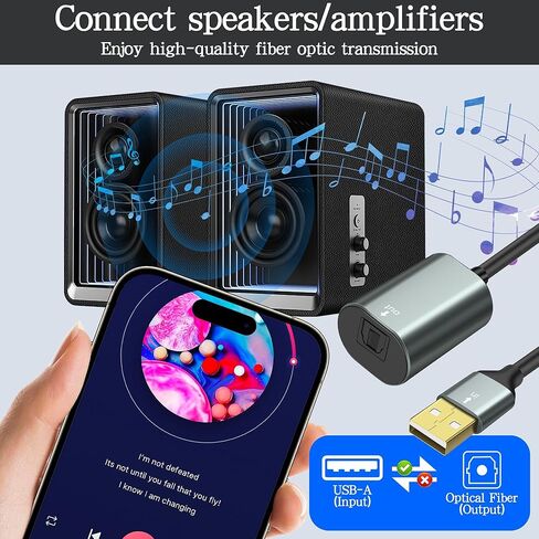 محول صوت بصري USB إلى Toslink من MEIRIYFA، كابل محول USB A 2.0 ذكر إلى منفذ SPDIF رقمي من الألياف الضوئية للكمبيوتر المحمول PC PS5/PS4-0.35M/1.15Ft in Kuwait
