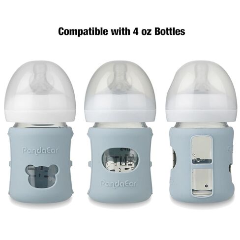 عبوة من 4 أكمام من السيليكون من PandaEar لزجاجات الأطفال المصنوعة من الزجاج الطبيعي من Philips Avent (2 × 4 أونصة و2 × 8 أونصة)، أغطية مضادة للكسر خالية من مادة BPA، مقاومة للحرارة، مقبض مضاد للانزلاق، تناسب زجاجات Avent الزجاجية سعة 4 أونصة و8 أونصة in Kuwait