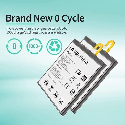 for LG V60 ThinQ Battery (Upgraded) 5700mAh High Capacity Battery Replacement for LG V60 ThinQ 5G BL-T46 LM-V600TM T-Mobile/Sprint/U.S. Cellular with Repair Tool Kits in Kuwait