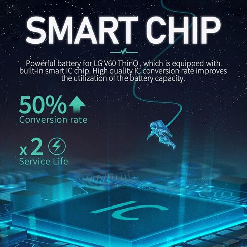 for LG V60 ThinQ Battery (Upgraded) 5700mAh High Capacity Battery Replacement for LG V60 ThinQ 5G BL-T46 LM-V600TM T-Mobile/Sprint/U.S. Cellular with Repair Tool Kits in Kuwait