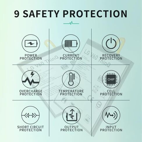 for LG V60 ThinQ Battery (Upgraded) 5700mAh High Capacity Battery Replacement for LG V60 ThinQ 5G BL-T46 LM-V600TM T-Mobile/Sprint/U.S. Cellular with Repair Tool Kits in Kuwait
