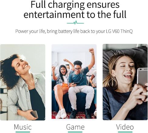 for LG V60 ThinQ Battery (Upgraded) 5700mAh High Capacity Battery Replacement for LG V60 ThinQ 5G BL-T46 LM-V600TM T-Mobile/Sprint/U.S. Cellular with Repair Tool Kits in Kuwait