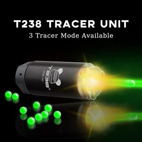T238-Airsoft Tracer Unit Basic Version, Spitfire Tactical Tracer Unit for Airsoft/NERF/Gel Blaster, 14mm Counterclockwise Threaded Adapter, 19mm to 16mm Adapter and Allen Key in Kuwait