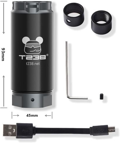 T238-Airsoft Tracer Unit Basic Version, Spitfire Tactical Tracer Unit for Airsoft/NERF/Gel Blaster, 14mm Counterclockwise Threaded Adapter, 19mm to 16mm Adapter and Allen Key in Kuwait