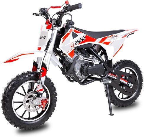 58CC 4-Stroke Kids Dirt Bike, Pro Engine Gas Dirt Bikes for Kids 8-14, Pull Start Motorbike, 10" Wheels Up to 21.75 Mph Mini Moto Gift for Child Teens, W/EPA Approved in Saudi Arabia