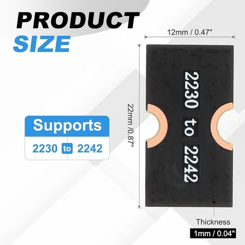 PATIKIL M2 NVME SSD نقل بطاقة محول ممتدة 2230-2242، 2 قطعة محول تمديد M.2 يتغير إلى حجم طويل مع مفكات لمقاهي الإنترنت في المنزل والمكتب، أسود in Kuwait