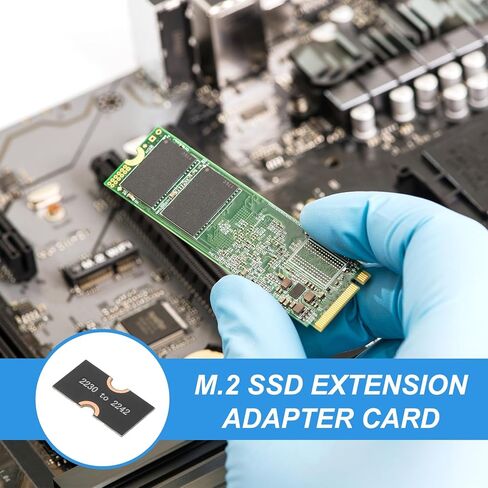 PATIKIL M2 NVME SSD نقل بطاقة محول ممتدة 2230-2242، 2 قطعة محول تمديد M.2 يتغير إلى حجم طويل مع مفكات لمقاهي الإنترنت في المنزل والمكتب، أسود in Kuwait