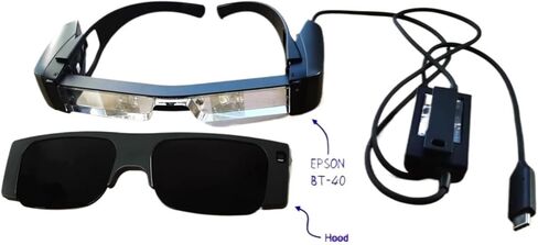 متوافق مع نظارات Epson Moverio BT-40 الذكية AR سماعة رأس 1080P OLED Microprojection 120 بوصة عالية الدقة بالكامل بدون استخدام اليدين للهواتف الذكية حتى 6.8 بوصة in Saudi Arabia