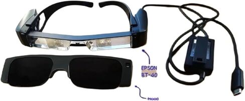 متوافق مع نظارات Epson Moverio BT-40 الذكية AR سماعة رأس 1080P OLED Microprojection 120 بوصة عالية الدقة بالكامل بدون استخدام اليدين للهواتف الذكية حتى 6.8 بوصة in Saudi Arabia