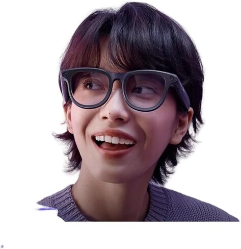 متوافق مع RayNeo V3 Slim AI Smart Glasses Photography Glasses Wireless Bluetooth Audio Glasses Wireless Headphones إطارات التحكم الصوتي (أسود مع إطار) in Saudi Arabia