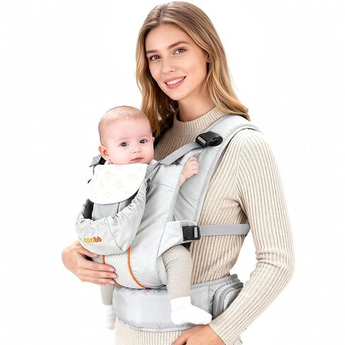 حاملة الأطفال من كوزي بي بي، حاملة أغطية أطفال مريحة 3 في 1 مع حزام خصر بوسادة هوائية، حاملة أطفال مريحة وقابلة للتعديل من حديثي الولادة إلى الأطفال الصغار بوزن 7.7 إلى 33 رطل، حاملة أطفال مع حزام قفل، وجيب تخزين in Kuwait