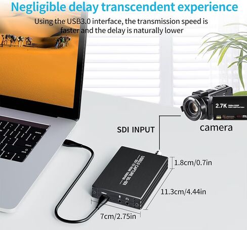 بطاقة التقاط ACHAVE SDI USB 3.0، جهاز التقاط صوت فيديو 1080P 60FPS مع حلقة HDMI، بطاقة تسجيل بث الألعاب لنظام التشغيل Windows Linux OS X، التوصيل والتشغيل in Kuwait