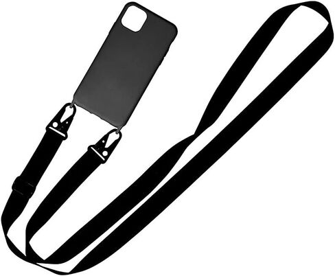 Crossbody Phone Case Compatible with iPhone 17 Pro Max, Cute Soft Silicone Cover with Lanyard Adjustable Shoulder Strap Shockproof Protector Women Girls Black in Saudi Arabia