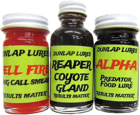 Generic Dunlap Lures Coyote Lure Kit 3 قطع 1 أوقية الجرار محاصرة الإمدادات K-34 in Kuwait