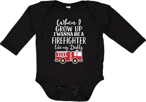 inktastic Future Firefighter Like Daddy Long Sleeve Creeper in Saudi Arabia