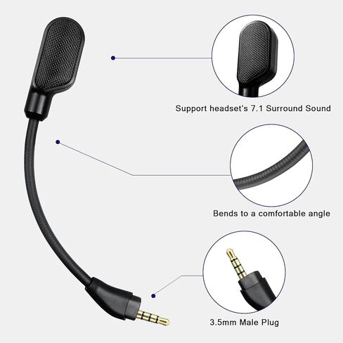استبدال ميكروفون مطور يناسب سماعة الألعاب السلكية/اللاسلكية HyperX Cloud III، وميكروفون احتياطي لإلغاء الضوضاء قابل للفصل للدردشة الصوتية للألعاب الكريستالية in Kuwait