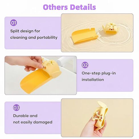 2 Pack Faucet Extender for Toddlers, Silicone Faucet Extender, Easy Install Sink Spout Extender for Kids Hand Washing Fits Standard and Gooseneck Faucet (Purple & Yellow) in Saudi Arabia