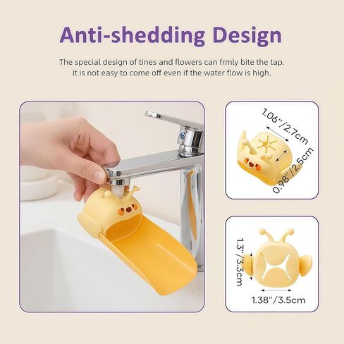 2 Pack Faucet Extender for Toddlers, Silicone Faucet Extender, Easy Install Sink Spout Extender for Kids Hand Washing Fits Standard and Gooseneck Faucet (Purple & Yellow) in Saudi Arabia
