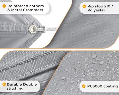 Foxelli Hammock Rain Fly - Waterproof Lightweight Tent & Hammock Rain Tarp for Camping, Backpacking w/Easy Setup Including Extra Long Guy Lines & Stakes in Saudi Arabia