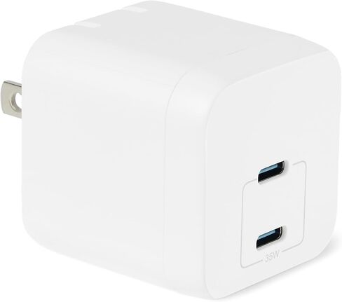 شاحن حائط أمازون بيسيكس سريع الشحن USB C نانو جان، 20 وات بمنفذ واحد PD 3.1 للهواتف اللوحية، أبيض in Kuwait