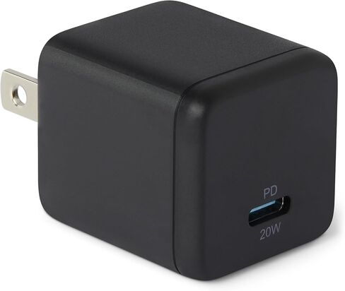 شاحن حائط أمازون بيسيكس سريع الشحن USB C نانو جان، 20 وات بمنفذ واحد PD 3.1 للهواتف اللوحية، أبيض in Kuwait