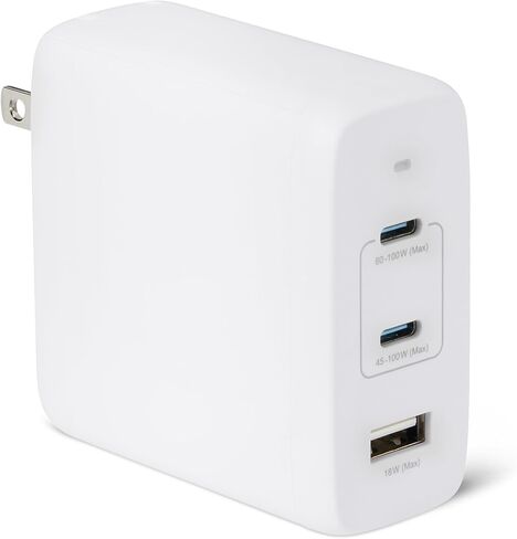 شاحن حائط أمازون بيسيكس سريع الشحن USB C نانو جان، 20 وات بمنفذ واحد PD 3.1 للهواتف اللوحية، أبيض in Kuwait