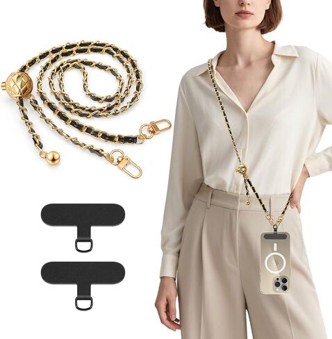 TiMOVO Universal Phone Lanyard, Metal Cell Phone Chain Anti-Theft Crossbody Strap for iPhone and Most Smartphones in Saudi Arabia
