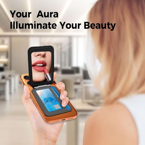 Upgraded for MagSafe Wallet with Makeup mirror，Stronger Magnetic rfid blocking Wallet for iPhone Air 17 16 15 14 13 12 Pro Max,4 Cards Holder with Adjustable Stand(Black) in Saudi Arabia