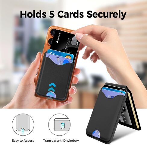 Upgraded for MagSafe Wallet with Makeup mirror，Stronger Magnetic rfid blocking Wallet for iPhone Air 17 16 15 14 13 12 Pro Max,4 Cards Holder with Adjustable Stand(Black) in Saudi Arabia
