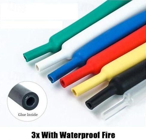 140Pcs/Box Cable Heat Shrinkable Tube, Insulated Heat Shrink Tubing for Wire Protection, Colorful and Black Shrink Tubes for Electrical Wiring, Assorted Set in Saudi Arabia