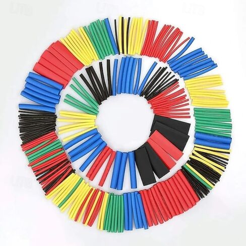 140Pcs/Box Cable Heat Shrinkable Tube, Insulated Heat Shrink Tubing for Wire Protection, Colorful and Black Shrink Tubes for Electrical Wiring, Assorted Set in Saudi Arabia