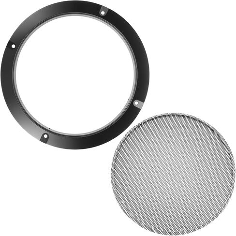 غطاء شواية مكبر صوت دائري شبكي معدني مقاس 6.5 بوصة من QWORK، فولاذ ملفوف على البارد مع حلقة بلاستيكية ABS، ديكور شبكات سماعات الراديو العالمية، حافظة حماية شبكية لشبكة مضخم الصوت، تتضمن براغي in Kuwait