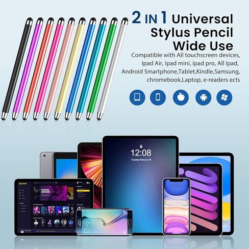 Stylus Pens for Touch Screens 10 Multipack, Universal Stylus Pen High Sensitivity, Stylus Pen for iPhone, iPad, Android, Galaxy Microsoft,Chromebook Tablet All Touch Screens(20 Replaceable Tips) in Saudi Arabia