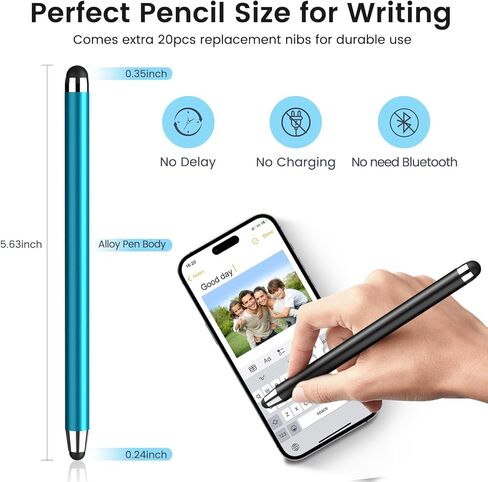 Stylus Pens for Touch Screens 10 Multipack, Universal Stylus Pen High Sensitivity, Stylus Pen for iPhone, iPad, Android, Galaxy Microsoft,Chromebook Tablet All Touch Screens(20 Replaceable Tips) in Saudi Arabia