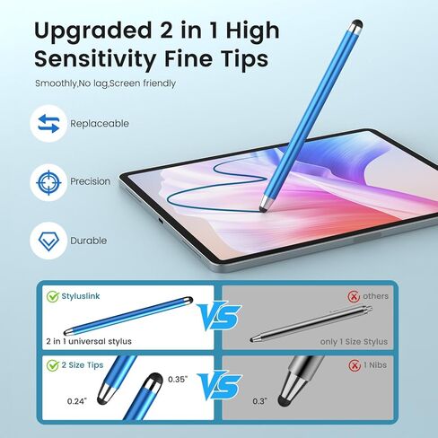 Stylus Pens for Touch Screens 10 Multipack, Universal Stylus Pen High Sensitivity, Stylus Pen for iPhone, iPad, Android, Galaxy Microsoft,Chromebook Tablet All Touch Screens(20 Replaceable Tips) in Saudi Arabia